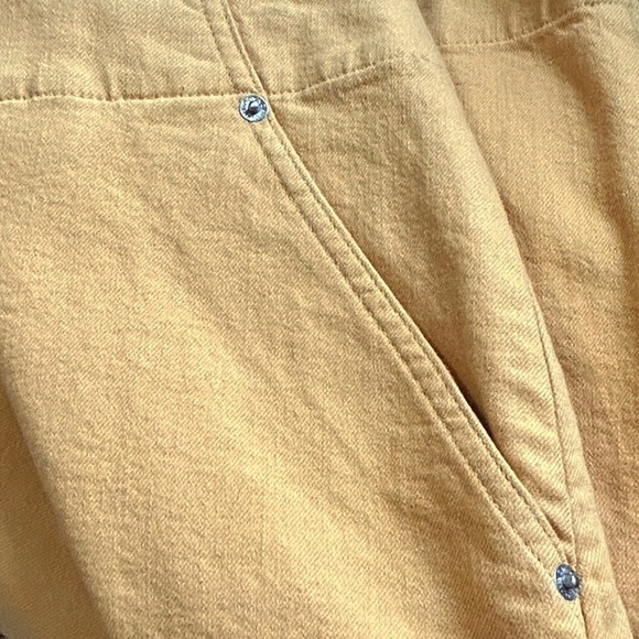 Club Monaco Paneled Mini Skirt Jupe Beige Cotton Branded Monogrammed Pockets - Picture 9 of 12